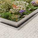 SnugNiture Corrugated Metal Garden Edging,6" x 20' Sturdy Lawn Edging Border,Landscape Edging Border for Lawn, Flower Bed,Garden and Yard (Silver)