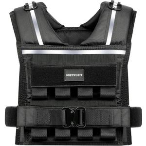 35lb/45lb Weighted Vest Men , Adjustable Rucking Vests for Walking with Reflective Stripe, 1.2" Ultra Thick Shoulder Padding Strength Training Workout Vest for Running GYM Home, Detachable Iron Weights