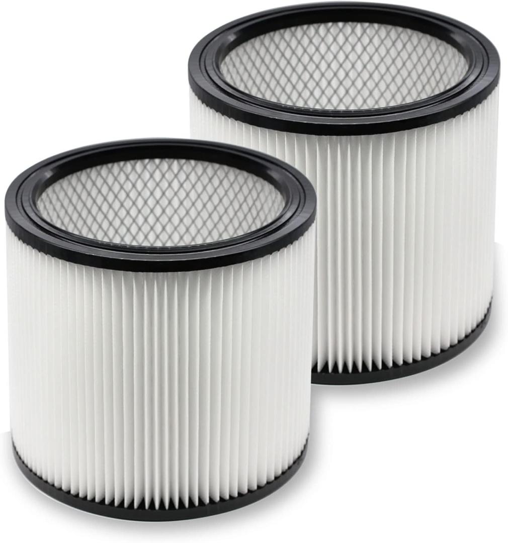 Extolife Replacement Filter Compatible with Shop-Vac 90350 90304 90333 Replacement fits for Shop Vac 4-16 Gallon most Wet/Dry Vacuum, Washable Synthetic Material, 2 PACK