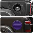 for JL Fuel Filler Door Gas Tank Cap Cover Fit for 2018-2026 Jeep Wrangler JL & Unlimited Sport Rubicon Sahara 2/4 Door, Aluminum Fuel Door Exterior Accessories(Purple)