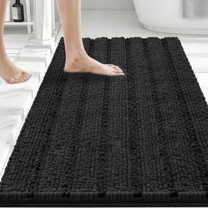 Bcoimo 36"×24" Chenille Bath Mat – Non-Slip with Backing Bath Rug Ultra-Absorbent and Machine Washable Bathroom Mat Quick-Dry Design. Ideal for Bathroom and Tub Areas