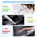 ULTREMA Car Vacuum Portable Cordless, 20000Pa Mini Vacuum Cleaner, 4-in-1 Compact Auto Duster & Air Pump, 1.05lbs Handheld Vacuum with 15 Attachments for Keyboard, Desk and Pet Hair