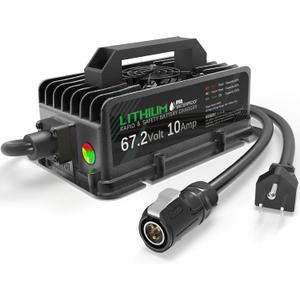 67.2V 10A Rapid Battery Charger for Segway Dirt eBike & Sur-Ron X LightBee, Waterproof Lithium-ion Power Adapter with Cooling Fan, Efficient Li-ion eBike Charger