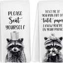 Funny Raccoon Hand Towels Set of 2, Raccoon Gifts for Women Lovers Hand Towels for Bathroom Decor, Funny Raccoons Bathroom Decor, 16x24 Inches