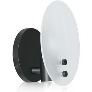 Pirxxiy Modern Soft Black Wall Sconces, Room Decor Wall Light Fixture with Oval Style Frosted Glass Shade, Bedroom Decor Wall Mount Light, Wall Lamp for Bedroom,Living Room, Bedside, Bathroom