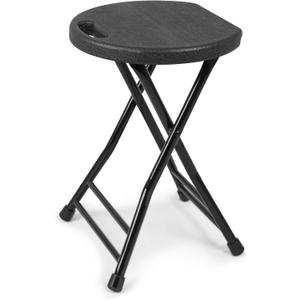 Folding Stool with Handle, Folding Chair,Folding Bar Stool with Non-Slip Feet,600 lbs Capacity,Indoor and Outdoor Foldable Stool for Adults(13"11.5"18") (18-inch Black)