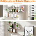 Floating Shelves for Wall Decor, 3 Tier Wall Mounted Storage Shelves, Bathroom Shelves, Decorative Hanging Storage Shelf for Living Room, Bedroom, Kitchen (Brown, 3 Tier)