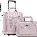 Coolife Luggage Carry On Luggage Underseat Luggage Suitcase Softside Wheeled Luggage Lightweight Rolling Travel Bag Underseater (Pink, Carry-On 16-Inch)