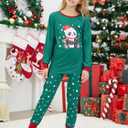 MyFav Christmas Pajamas for Family Cute Snowman Print Long Sleeve PJS Set (S)