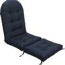 Outdoor Chaise Lounge Cushion 72x21x4 Inch, Dark Blue | 50x21 Adirondack Chair Cushion with 21x23 Ottoman, Rocking Chair Pad with Ties for Patio Furniture, Waterproof Fade Resistant