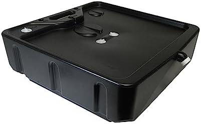 Funnel King 32970 23 Quart Closed Drain Pan, 22" x 20" x 4", Made in USA Black