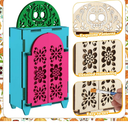 Chunful 28 Pcs Dia De Los Muertos Ofrenda Altar Decorations, Wooden Shadow Box and Felt Picado Banner, Marigold Butterfly LED Candles Painting Tools for Day of The Dead Altar Kit Remembrance Supplies