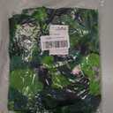 Ladyful Women's Floral Jacquard Shift Dress 2025 Long Puff Sleeve Button Up Elegant Cocktail Party Mini Dress (Medium, Green)