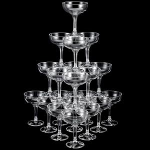40 Pcs Acrylic Champagne Coupe Glasses, 5 oz Acrylic Martini Glasses for Party Champagne Tower, Unbreakable Margarita Coupe, Stackable Stemmed Margarita Coupes, for Wedding Birthday Party Bar