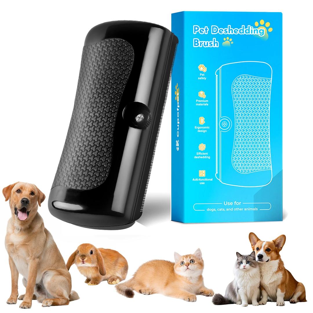 Grooming Pro Deshedding Brush, 2026 Upgraded Groomingpro Deshedding Dog Brush 2.0- Pet Hair Remover Comb, Professional Dog Brush for Shedding Short Haired and Long Haired Dogs Cats Rabbit Horse (Black)