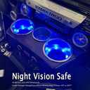 4PCS Boat Cup Holder, Stainless Steel Boat Cup Holder Insert, Blue Led Cup Holder Lights for Boat with Drain, 12V Waterproof Drink Holder, Night Mood Lighting Cup Holders for Marine, Boat, RV, Camper