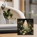 Ghosts Floral Wooden Sign - Ghost Wooden Box Sign, Horror Spooky Cute Ghost Decor, Daisy Decor, Halloween Decorations, 55 Inch