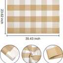 Front Door Mat Outdoor 24''x35''Khaki and White Washable Entryway Rugs Cotton Farmhouse Layered Doormat for Hello/Welcome Entryway,Porch,Bedroom,Bathroom