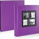 Ywlake Photo Album 4x6 500 Pockets Photos, Extra Large Capacity Family Wedding Picture Albums Holds 500 Horizontal and Vertical Photos Purple