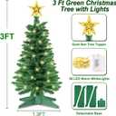 3 Feet Green Christmas Tree with Lights, 8 Modes Timer 50 Warm White Lights Battery Operated Small Artifical Full Christmas Tree for Indoor Home Tabletop Office Xmas Holiday Decorations