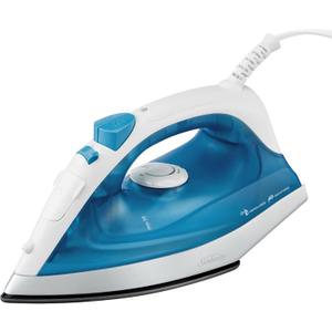 Sunbeam Compact Steam Iron, 1200 Watts, Non-Stick Soleplate, Powerful Shot of Steam, Horizontal or Vertical, Spray Mist, Precision Tip, White/Blue