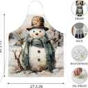 Vintage Rustic Winter Snowman Reindeer Christmas Waterproof Aprons for Cooking Kitchen Dishwashing Baking Grill