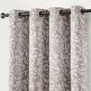 jinchan Blackout Curtains for Bedroom, Taupe Grey Scroll Floral Patterned Curtains 84 Inch Length for Living Room, Vintage Art Deco Drapes, Thermal Insulated Window Curtains Grommet 2 Panels