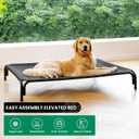Elevated Dog Bed Outdoor Cooling Raised Cot for XL Dogs, Black 53.9in