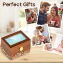 Valentine's Day Gifts for her, 3 * 5 Solid Wood Index Card Organizer Friendship Bracelet Box with Transparent Acrylic Top Cover Gift for Christmas & New Year Comes with 100 Guide Cards