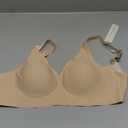 Vertvie Deep V Bras for Women No Underwire Push Up Wireless Bra Comfort Seamless Supportive Bra Racerback Soft Sleep Bralette (Medium, Nude)