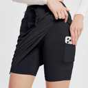 baleaf Women's Skorts Skirts 20" Knee Length Cotton Casual High Waist Drawstring Modest Golf Skort with Pocket Black S