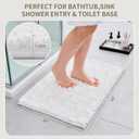 Bathroom Rugs Non Slip Washable 32x20, Extra Thick Soft Chenille Absorbent Bath Mat, High Density Barrier Non Slip Backing, Quick Dry Plush Shaggy Floor Carpet for Tub&Shower, White