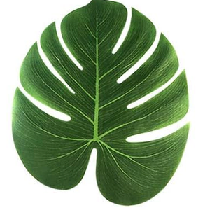 OurWarm 3pcs Large Artificial Tropical Palm Leaves, Faux Safari Leaves Monstera Fake Leaves, Hawaiian Luau Party Jungle Beach Theme Decorations for Birthday Party Safari Table Decorations Supplies