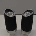 XinXu Gravity Electric Pepper and Salt Grinder Set, Adjustable Coarseness, Battery Powered with LED Light, One Hand Automatic Operation, Black -2 Pack