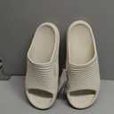 Crocs Mellow Tide Recovery Slide Sandal -
 (7 Women/5 Men, Bone)