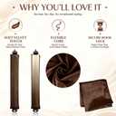 TULOBI Heatless Curls Overnight, 4PCS Jumbo Velvet Heatless Curling Rods with Satin Scarf & Mesh Bag, Hair Curlers to Sleep in, No Heat Blowout Rollers for Long Thick Fine Hair, Brown