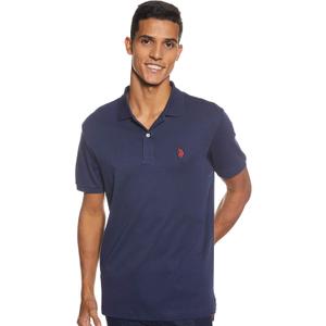 U.S. Polo Assn. Men's Solid Short Sleeve Interlock Polo Shirt, Golf Shirts for Men, Business Casual Polos (X-Large)