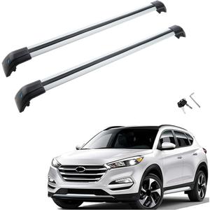 MotorFansClub Roof Rack Cross Bars Fit for Hyundai Tucson 2016 2017 2018 2019 2020 2021 Cross Bars Baggage Cargo Luggage Aluminum (2 PCS)