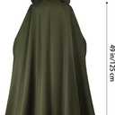Women Renaissance Hooded Cape with Arm Holes Medieval Cloak Hooded Cape for Halloween Costume Cosplay (Green)