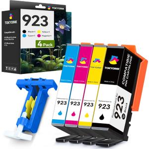 TOKYOINK 923 Ink Cartridges Combo Pack 4 Pack Replacement for HP923 923 Ink Cartridges for OfficeJet 8120 8122e 8123 OfficeJet Pro 8130 8135e 8138e 8139e Printer Latest Version Without Chip 4 Pack