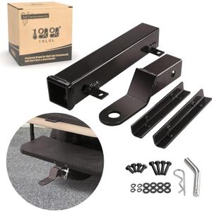 Golf Cart Trailer Hitch Deluxe Kit, Backseat Footrest with 2in Receiver High-Strength Universal Fit for Yamaha Club Car EZGO