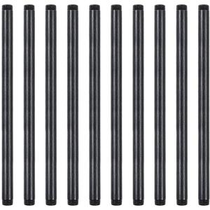 10 Pack 1/2 Inches x 14 Inches Black Malleable Steel Nipples Fitting, DIY Steampunk Industrial Vintage Style.