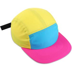 Cindeer 80s 90s Neon Hat Nylon Cap Retro Adjustable Cap for Women Men 80s Costumes Accessories 90s Theme Party, Size: Large