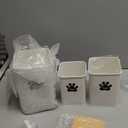 Set of 3 Metal Dog Ttreat Jars,10lb/20 Cup Airtight Dog Food Container with Bamboo Lids,Dogs Cat Treat Canister,Cookie Container for Kitchen Counter,Coated Galvanized Steel -White