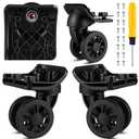 Shinylin 4 Pcs Luggage Suitcase Swivel Caster Wheel Replacement Parts Suitcase Repair Spinner with Screw Replacement, Left and Right Wheels Mute Bearing Swivel for Luggage