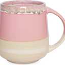 Bosmarlin Extra Large Ceramic Coffee Mug, 23 Oz, Dishwasher and Microwave Safe, Oversized Big Tea Cup, Reactive Glaze (Pink)