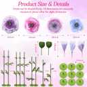 Hoteam 9 Pcs 6.2 ft Giant Flowers for Decoration, 32" Huge Poppy,Purple