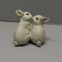 Easter-Decorations Kissing-Bunny-Decor Spring Figurines - Spring Decorations Kissing Rabbit Decor Resin Easter Gift Tabletop Ornament for Farmhouse or Basket Stuffer 4*2.5*3.5 inch Newman House Studio