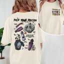 Villains The Evil Tour Shirts for Women Halloween Shirt Girl Trip Tees Oversized Halloween Short Sleeve Tops (Large, Apricot)