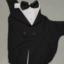 AOFITEE Dog Tuxedo Formal Dog Suit and Bandana Set, Gentle Dogs Wedding Party Suit Bow Tie Shirt, Tuxedo for Small Dogs Costume Outfit with Detachable Bowtie Collar for Christmas Halloween Dress Up, Size S